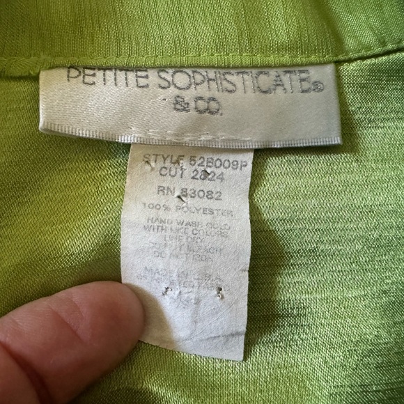 Petite Sophisticate blazer size S Green party casual mother of pearl buttons - Picture 8 of 8